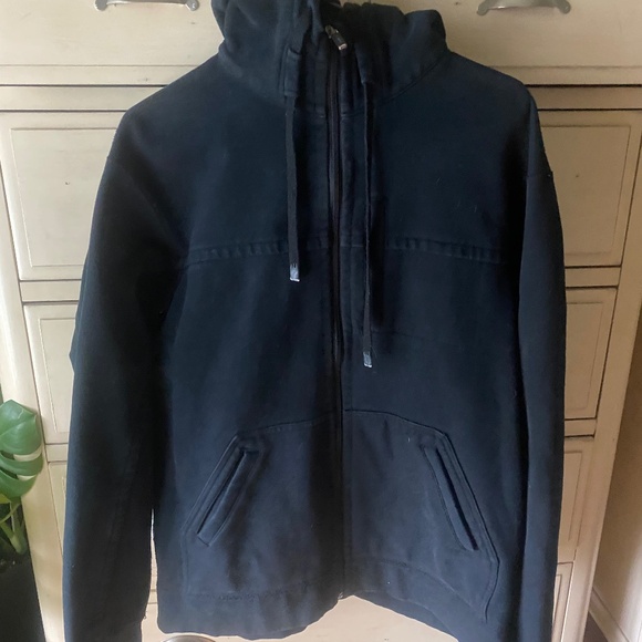 Lululemon Full Zip-Up Hoodie Black Heavy EUC Vented Jacket - Picture 2 of 8